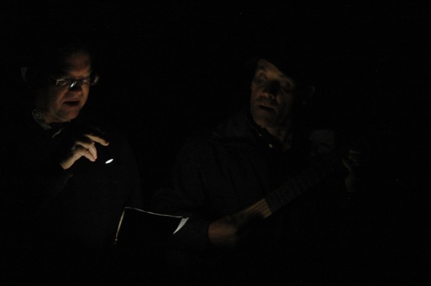 Singing under the stars in the desert