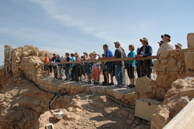 Looking over the railing