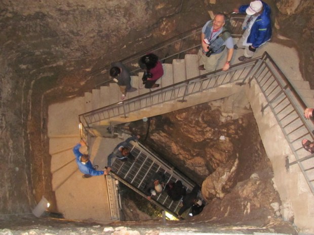 Descending to the water tunnel