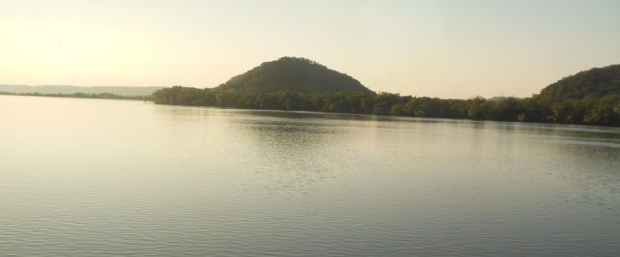 The mountain whose foot is bathed in water