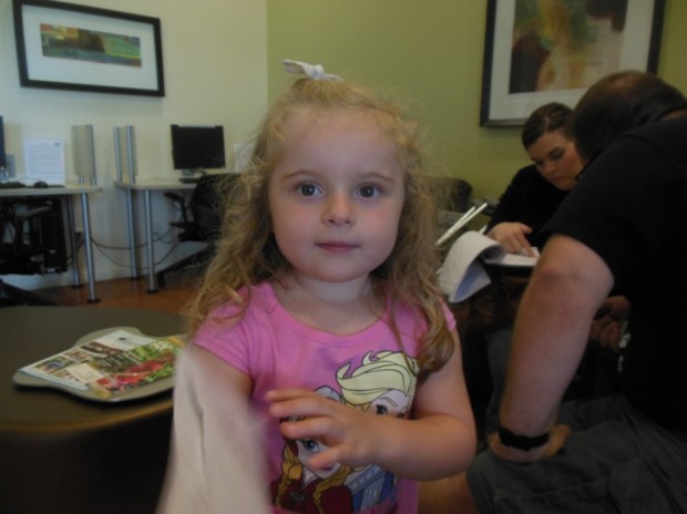 Eden had some paperwork too, with crayons