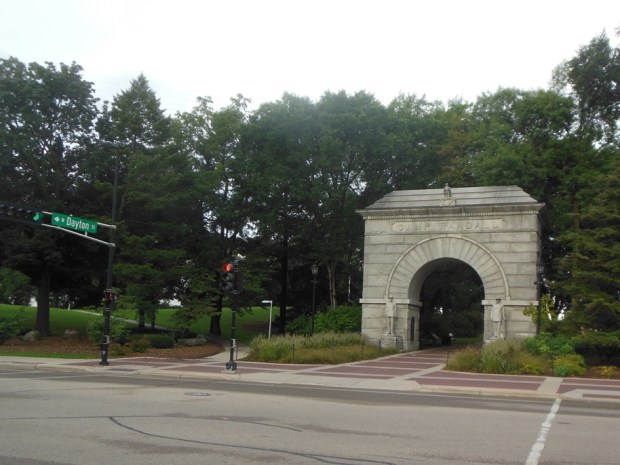 The Camp Randall Memorial Arch was erectedd while Chester Wells was a student at the UW