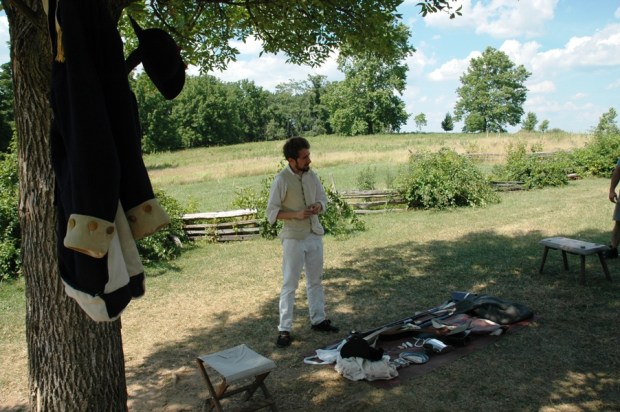 Costumed historians described the life of the Revolutionary War soldiers