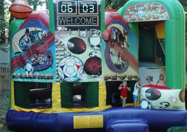  the bouncy house at Caleb's birthday party. 