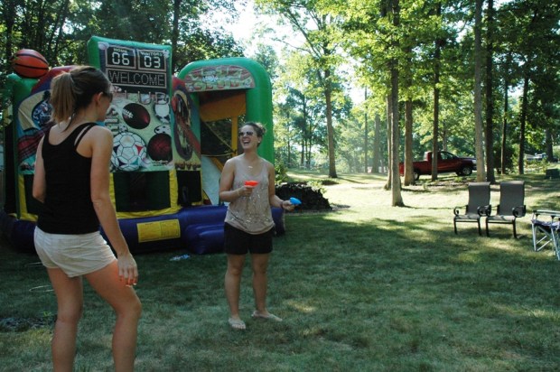 The bouncy house was ignored for awhile. 