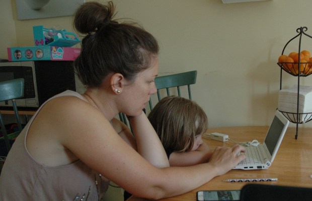 Mommy helped Lana write a story. 