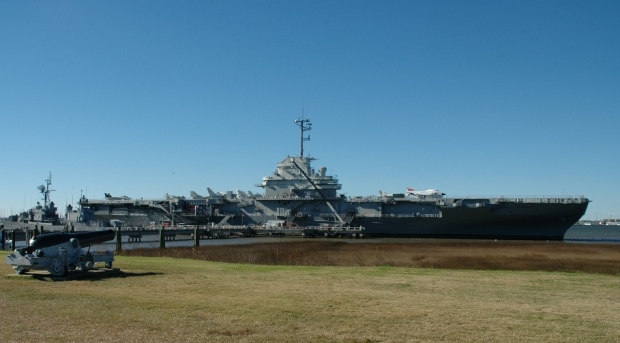  the USS Yorktown, an aircraft carrier anchored in Charleston harbor. 