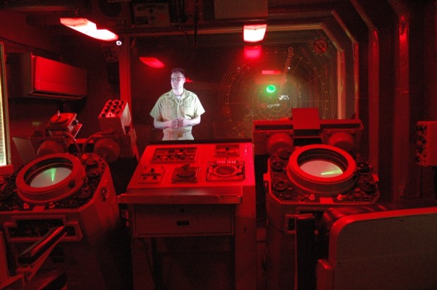 The Combat Information Center aboard the USS Laffey, 