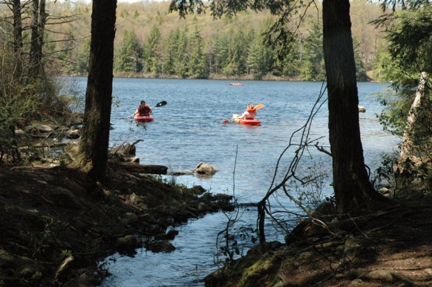 Paddlers on the lake