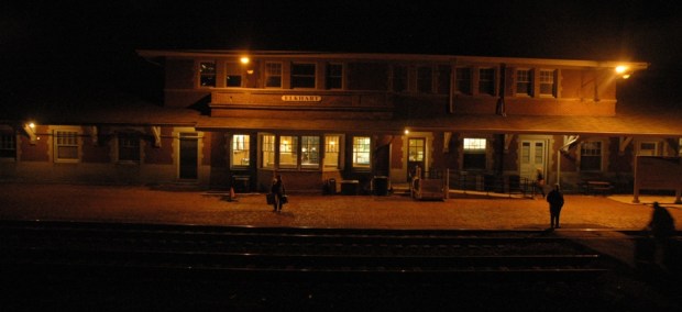 The darkness was broken by a few stops at quiet stations in Indiana and Ohio. 