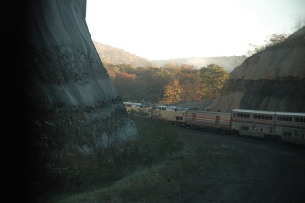The train wound along snaking rivers and through mountain passes (and tunnels). 