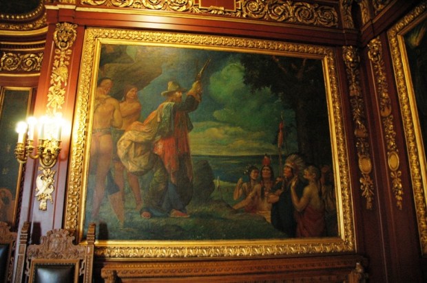 "The Landing of the First White Man, Jean Nicolet, in the State, then a French Territory, in 1634"