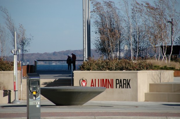 And across the mall, another visit to the new University of Wisconsin Alumni Park.