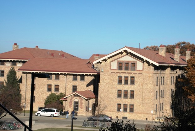 A little way down the lakeshore is my former dorm residence, Adams Hall.