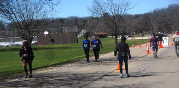 the turnaround, just ahead of the 3 mile marker. 