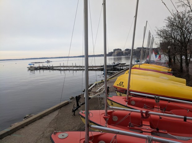 the colorful Hoofers sailboats