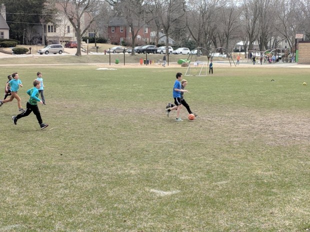 a pick-up soccer game