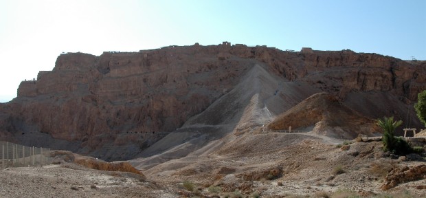 Masada, a mountain atop which King Herod built palaces and a desert retreat.