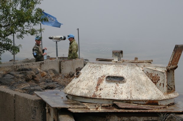 overlooking the border with Syria
