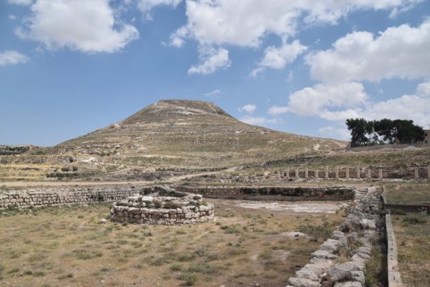 Herodion, a mountain top fortress built by King Herod, just outside of Bethlehem.