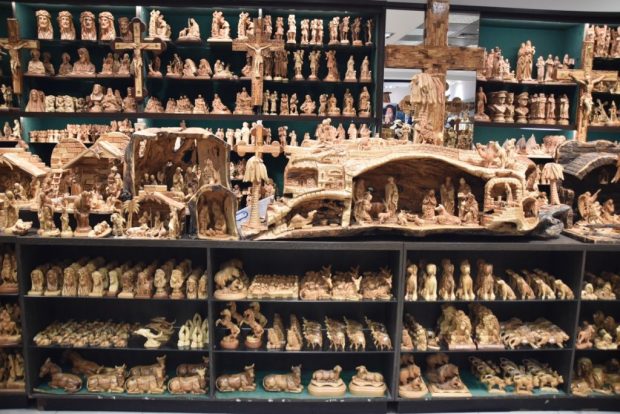 We ended the day at a gift shop in Bethlehem, filled with olive wood carvings. 