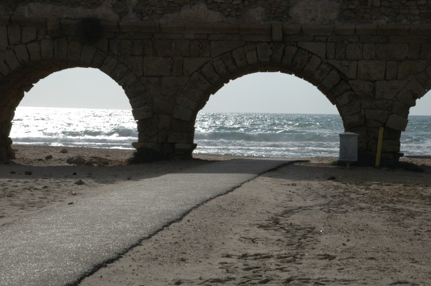 The remains of a Roman aqueduct