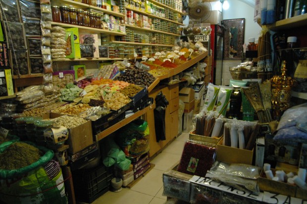 Along the way we passed many shops in the Suq, some filled with exotic spices. 