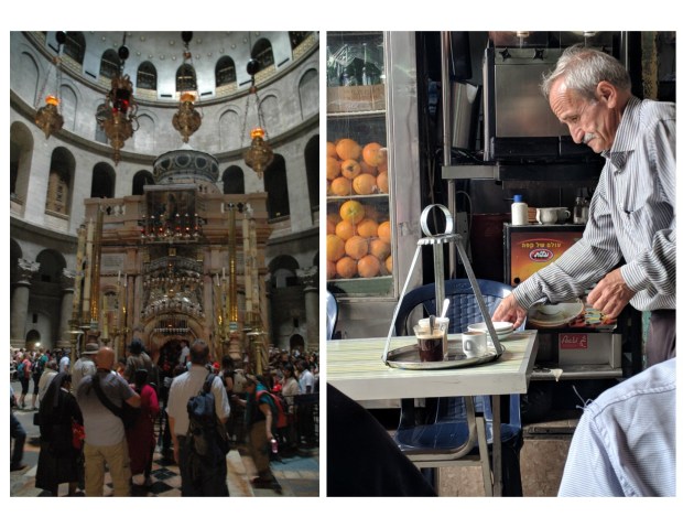 the edicule, the structure covering the traditional tomb of Jesus,