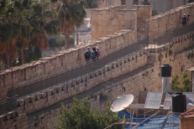 While I was at the Tower of David Museum I could see some of our group on the Ramparts Walk,