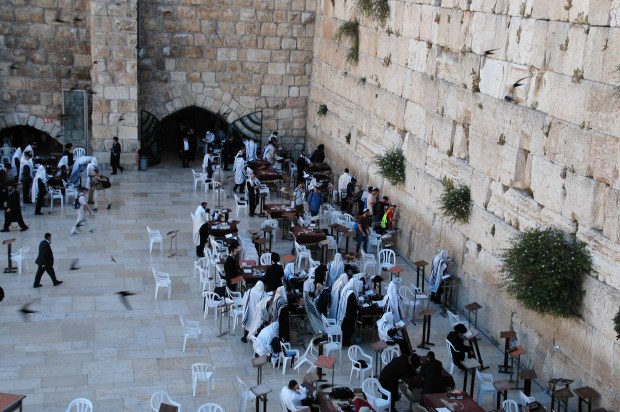 While we waited we had a good view of the Western Wall below.
