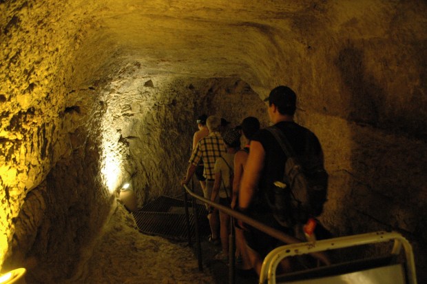 At this point the underground tour began,