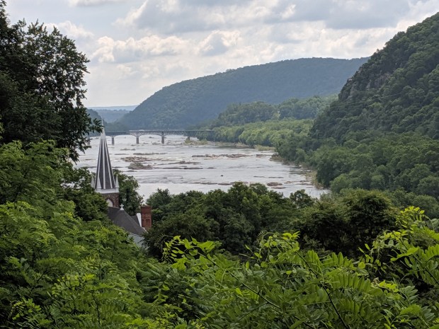We also hiked up the hill to Jefferson Rock, with another view of the Potomac and Shenandoah confluence.