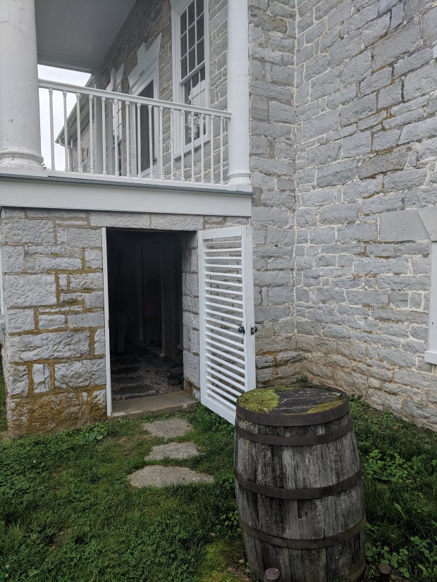 After seeing the main rooms of the house, we moved to the basement to see the kitchen.