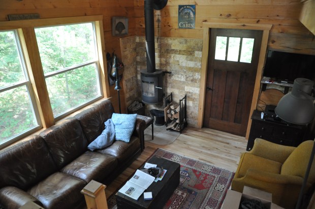 Not a lot of room but enough for a comfortable overnight stay for two.