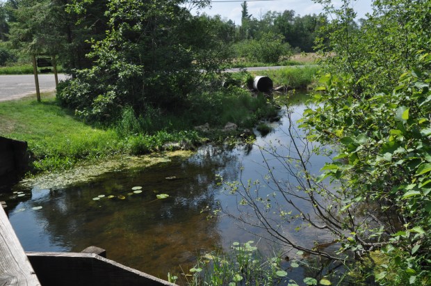 On our trip south back towards home we crossed the Wisconsin River several more times, but this is the only place where the Wisconsin River flows through culverts.