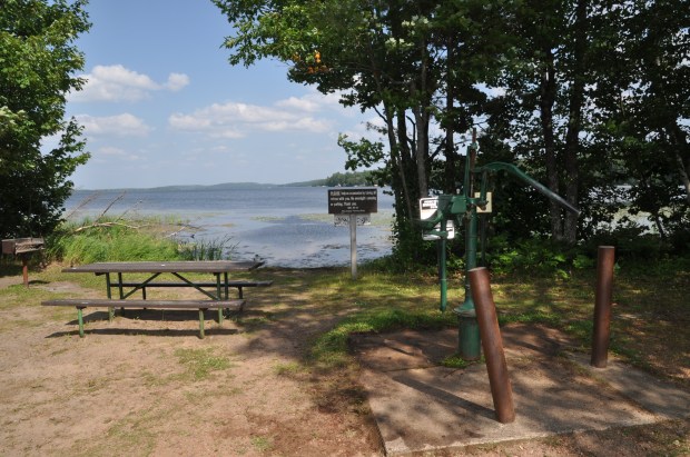 The Wisconsin River flows out of this lake, Lac Vieux Desert.