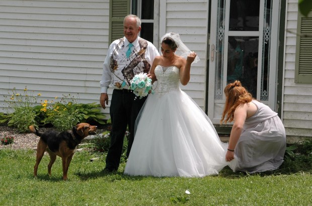 And finally time for Keith to walk the bride down the aisle. 