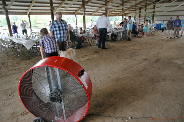 The reception was in the pole barn.