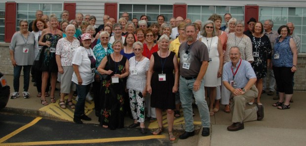 Approximately half of our class of 126 attended and we were able to get most of them into one photo. 