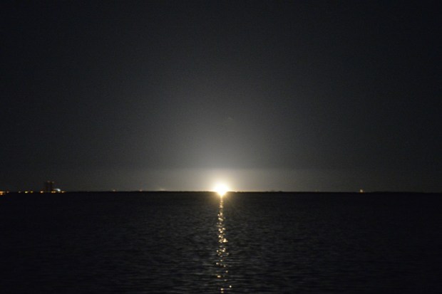 The blast-off was right on time