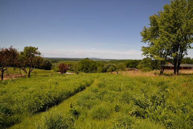  the view this segment is named for, looking across the valley to Blue Mounds in the distance.