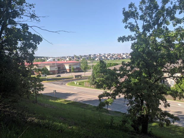 pretty soon we above roof-top level, overlooking one of Verona's newest neighborhoods. 
