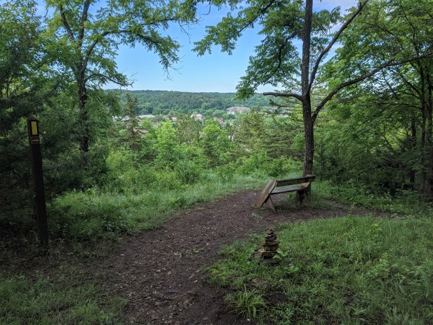 Soon we could overlook the roofs of Cross Plains. 