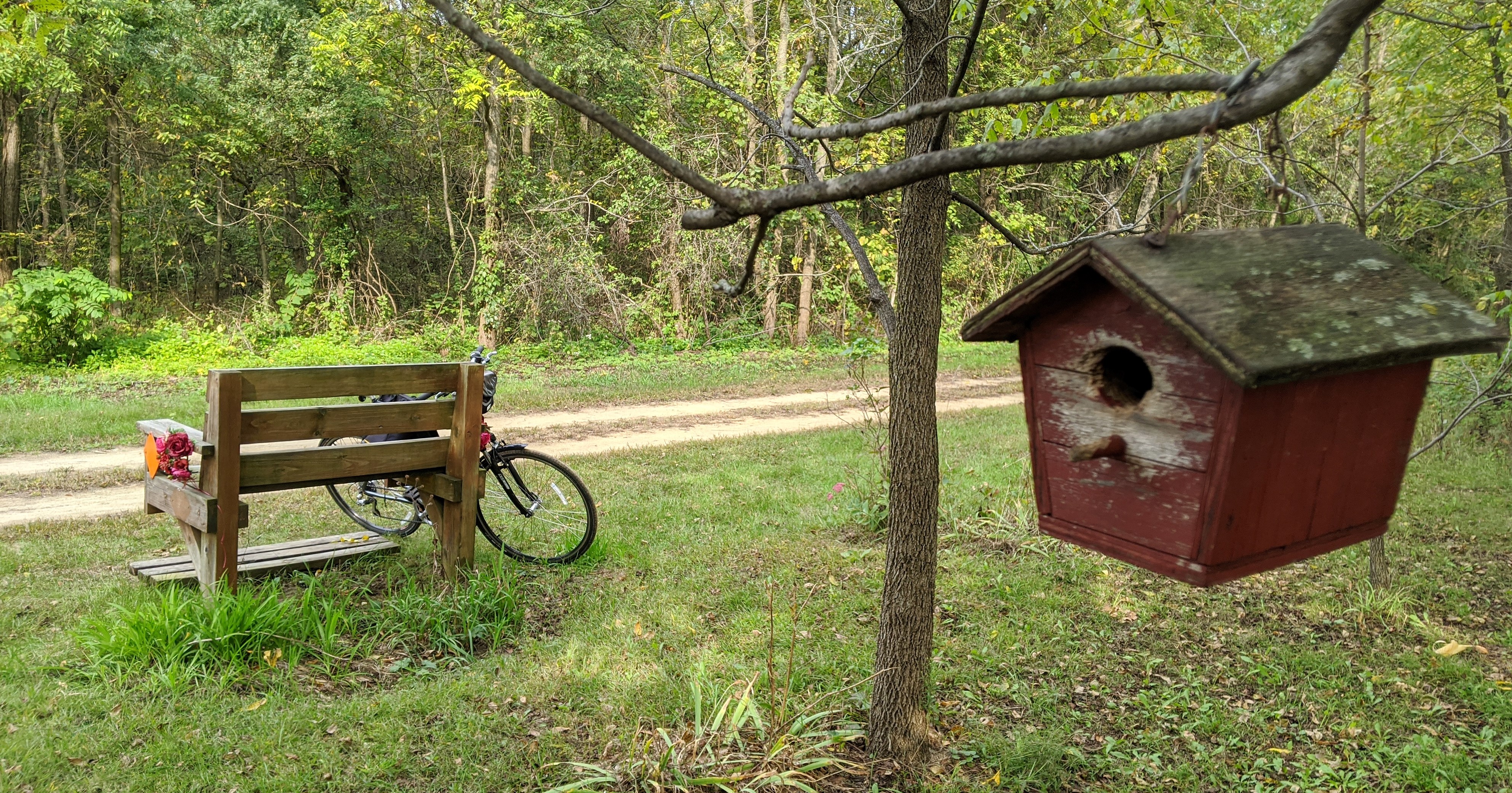 Before heading back, time for a snack break on the trail at a conveniently placed rest stop.