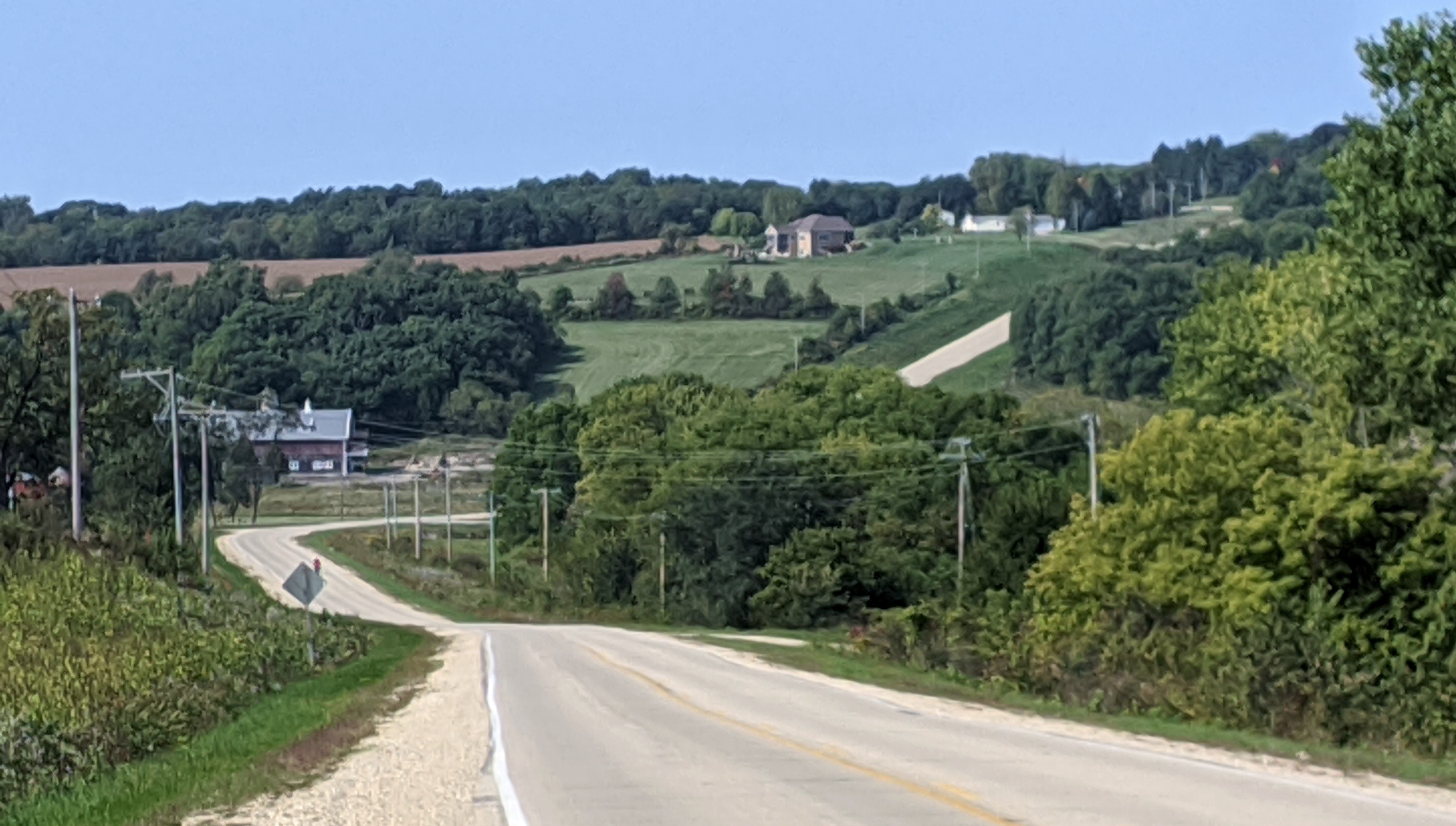Had to jump off the trail onto a county highway for the final segment back to Belleville.