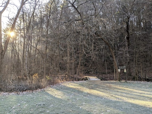 Our next objective was the Pine Cliff Trail, on a frosty morning.