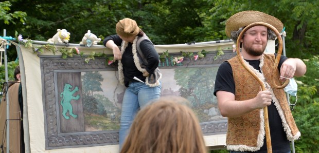 It was an abridged version, with a small company of actors and two puppets.