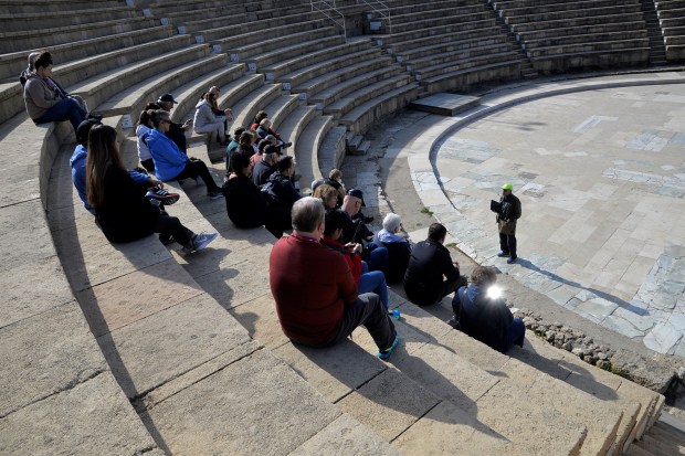 Our first briefing by John DeLancey was in the reconstructed Roman Theater, still in use today for concerts and other performances.