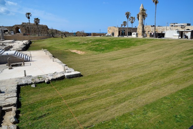 Where the green grass grows now would have been the harbor in the first century. Here Paul would have boarded the ship that started his journey to Rome,