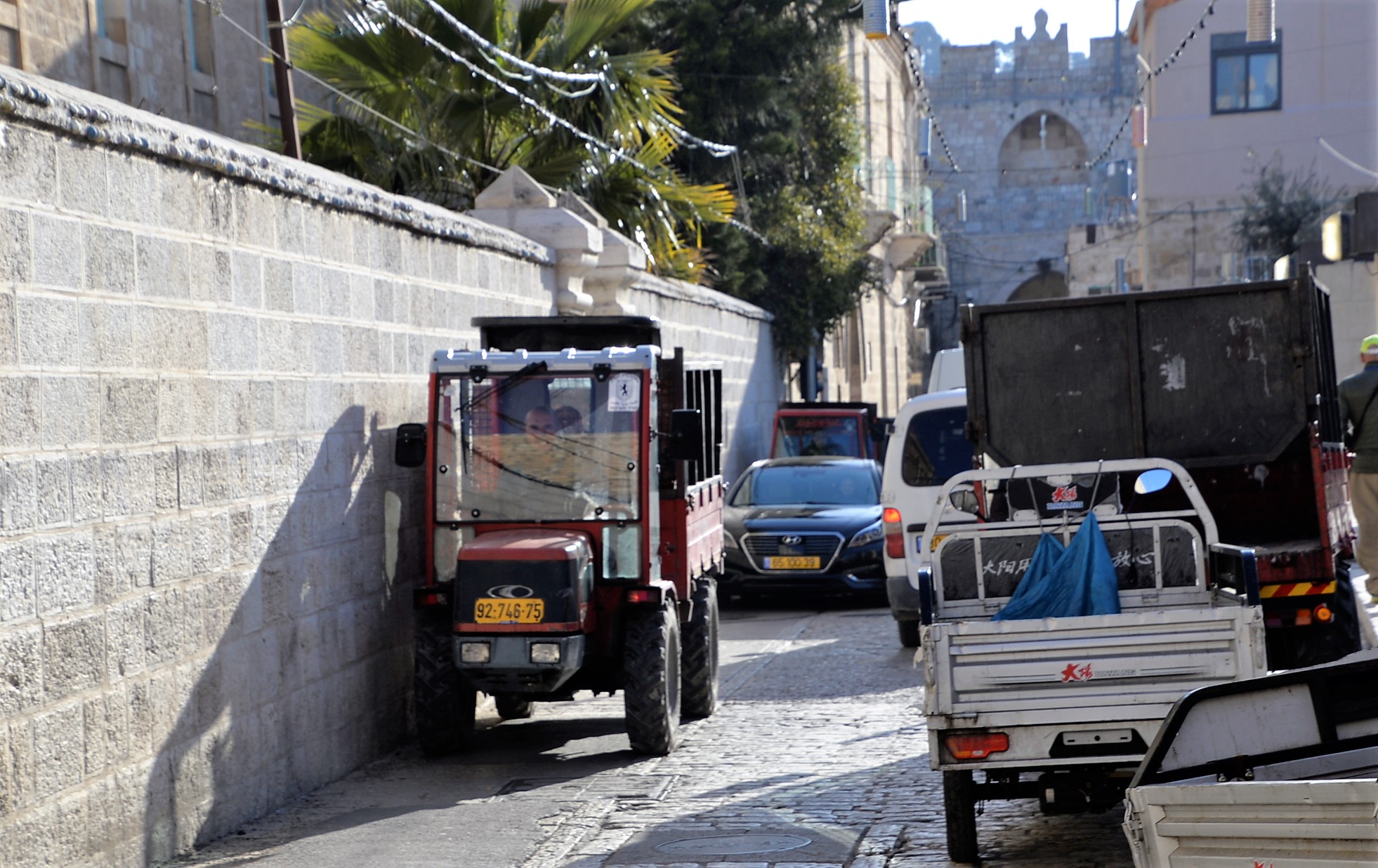 Traffic Jam on the Via Dolorosa.
